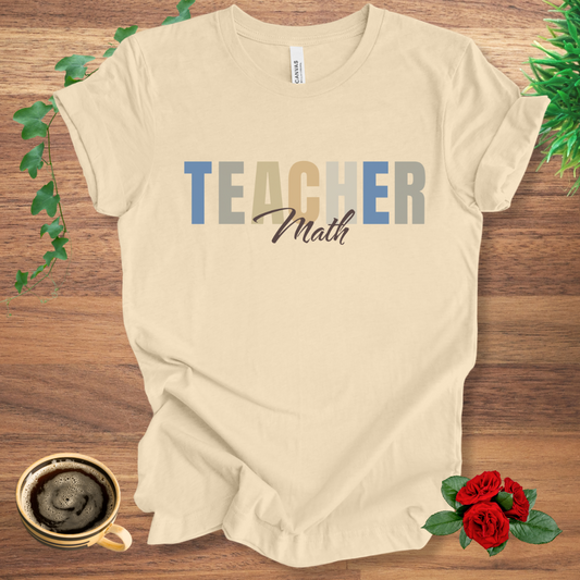 Math Teacher Dark Font T-Shirt